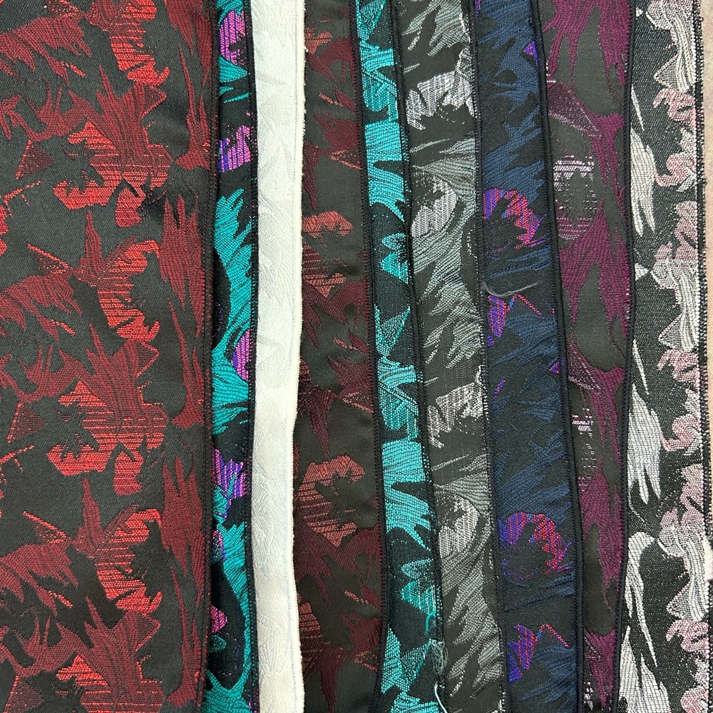 80’s Colorful Patterned Fabric Collection Of Pocket Squares
